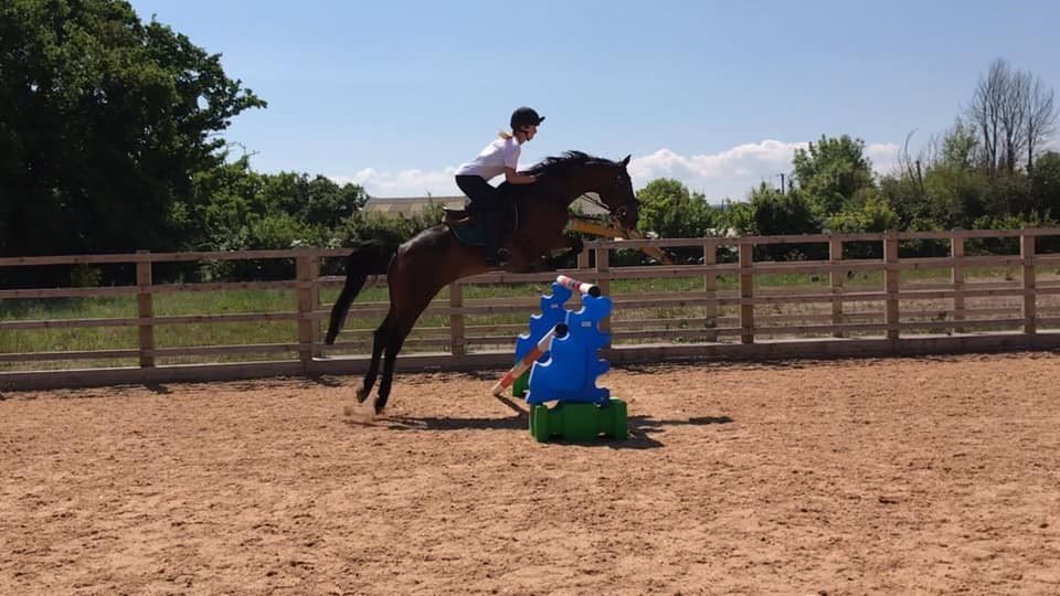 Grace Sinclair and her jumping pony Charlie 